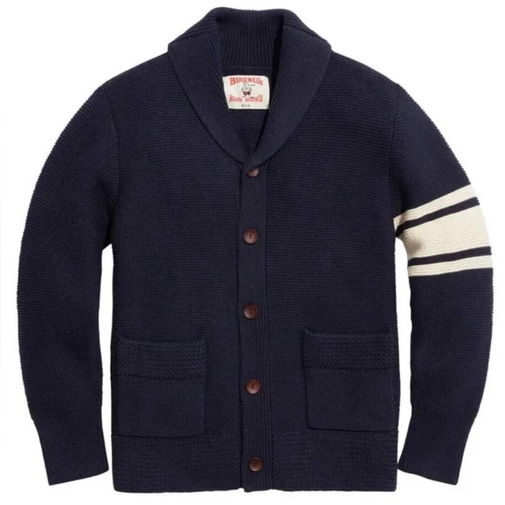 Birdwell Men's Shawl Collar Cardigan - Navy XL New
